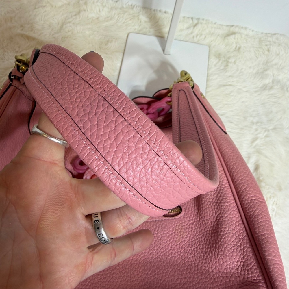 Coach Cary Shoulder Bag CC435 Bubblegum Pink Extra Straps Pebble Leather Pink - Picture 4 of 16